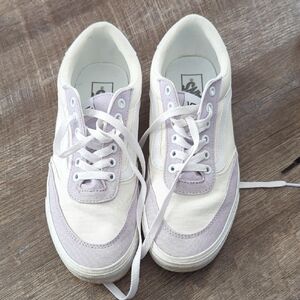 Vans Women's Cream and Purple Sneakers
